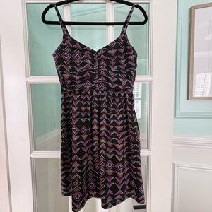 Roxy Spaghetti Strap Multi Color Dress | M